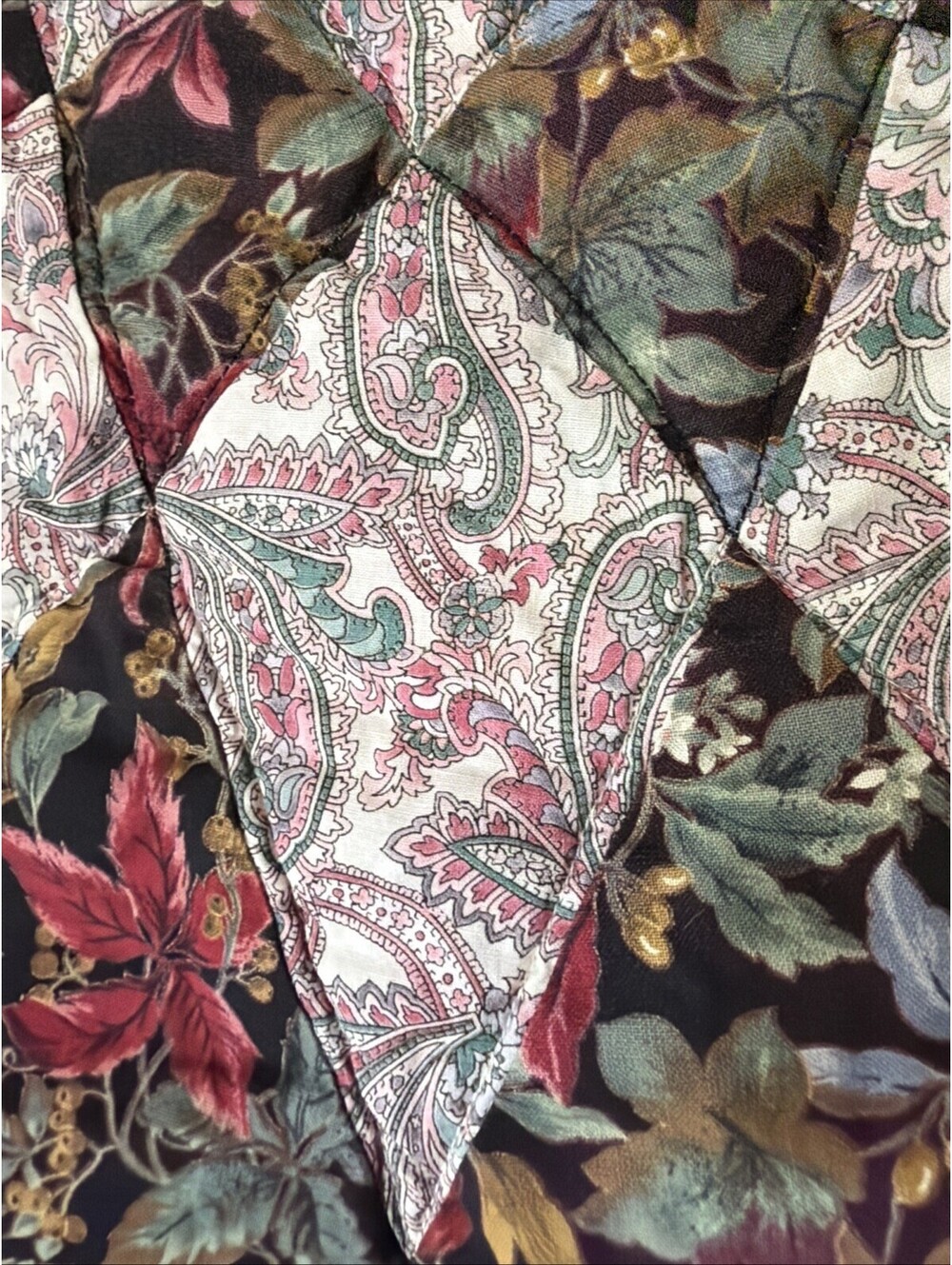 VTG Handmade Star Quilt Table Topper Centerpiece Floral 36” Country Farm Boho - Picture 4 of 5